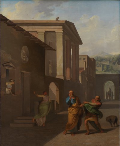 The Midwife Taking Leave of the Girl from Andros. From Terence